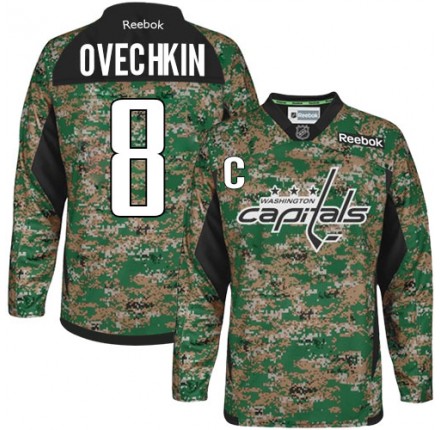 NHL Alex Ovechkin Washington Capitals Authentic Veterans Day Practice Reebok Jersey - Camo