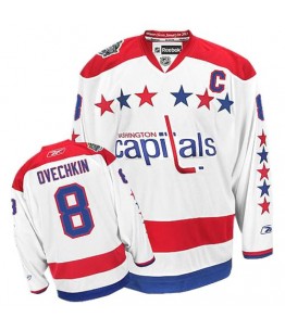 NHL Alex Ovechkin Washington Capitals Authentic Third Reebok Jersey - White
