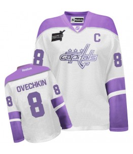 NHL Alex Ovechkin Washington Capitals Women's Authentic Thanksgiving Reebok Jersey - White/Purple