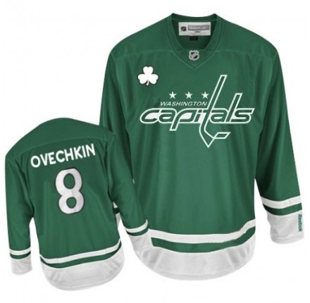 NHL Alex Ovechkin Washington Capitals Youth Authentic St Patty's Day Reebok Jersey - Green