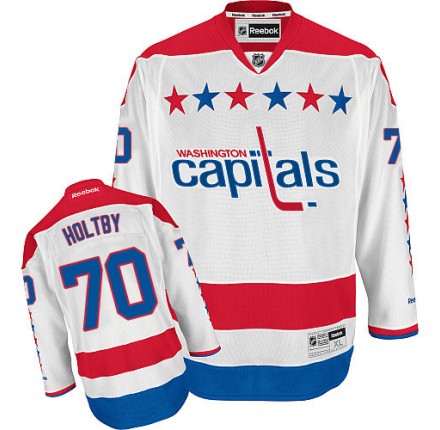 NHL Braden Holtby Washington Capitals Authentic Third Reebok Jersey - White